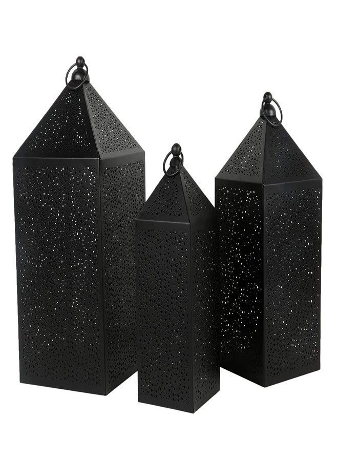 Quace Set of 3 Metal Handcrafted Lantern - Image 3
